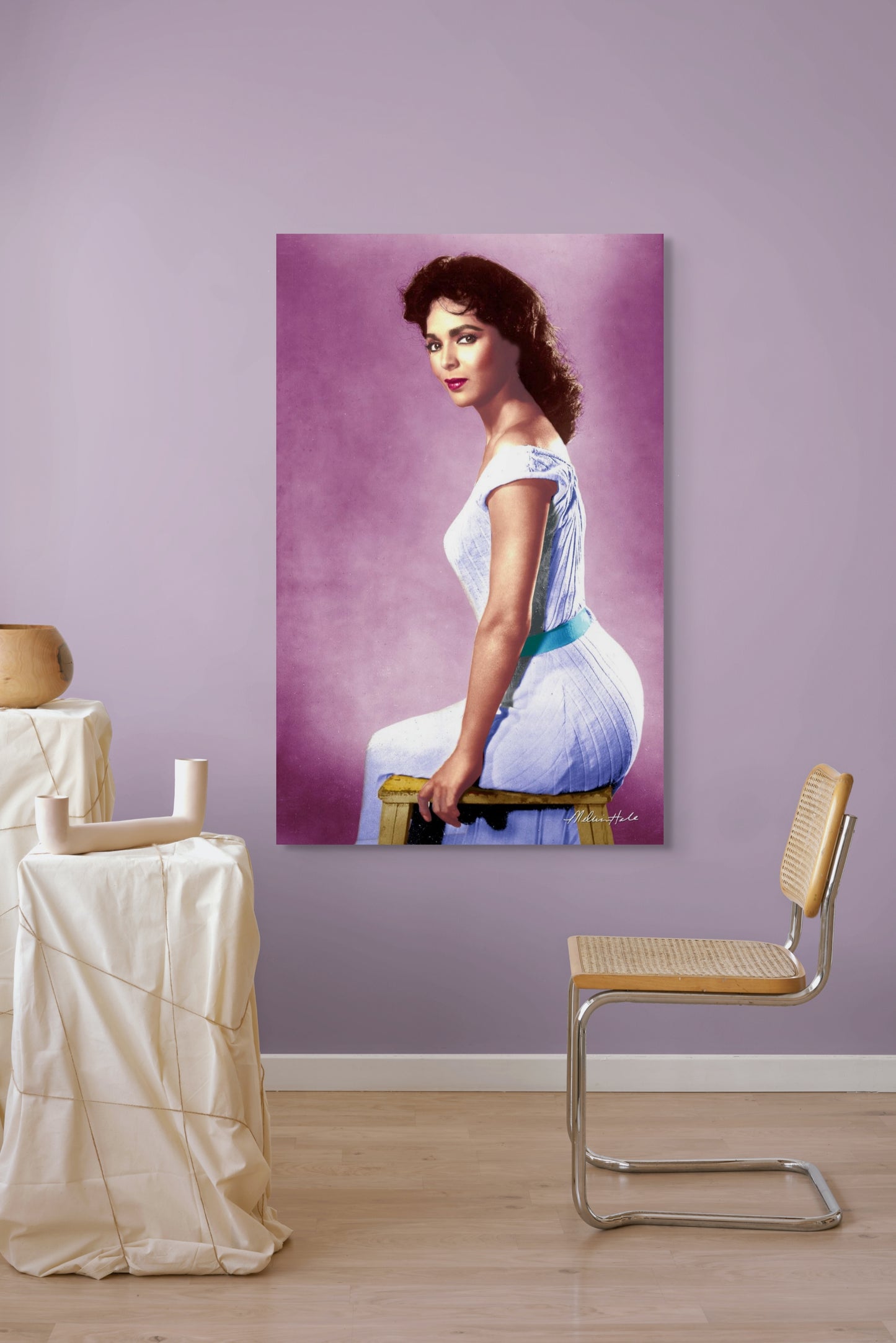 Dorothy Dandridge in a Light Blue Dress
