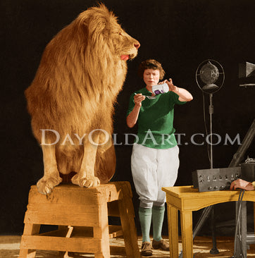 Filming the Roar of the MGM Lion 1929
