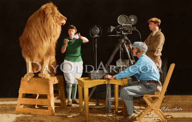 Filming the Roar of the MGM Lion 1929